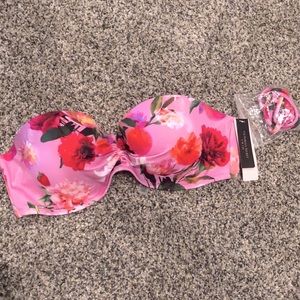 Victoria secret, 36B, pink floral bikini top, with optional straps (included)